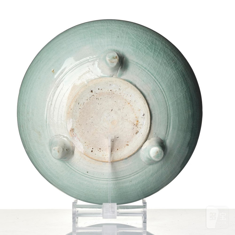 A pale celadon glazed tripod censer, - 图6